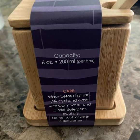 Totally Bamboo double dipper Salt & Storage boxes 6 oz each Kitchenware New - Picture 5 of 5